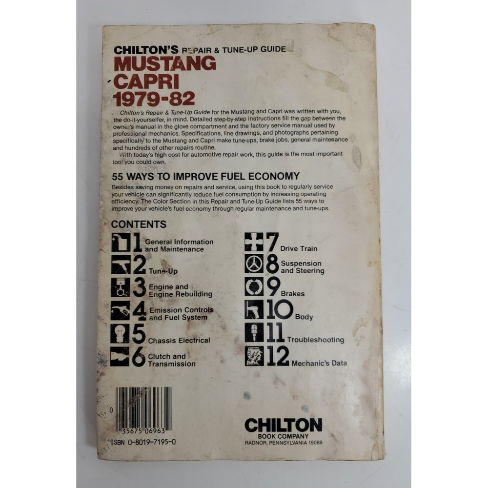 Chilton's ~ Mustang Capri 1979-82 ~ Repair ~ Tune-Up ~ VGC ~ Part no. 6963 - Picture 3 of 8